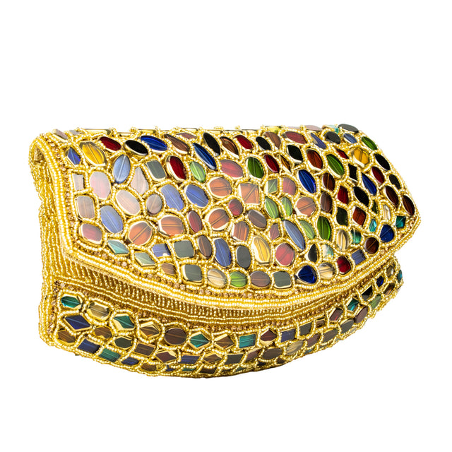 Gold Handcrafted Beaded Chain Handbags