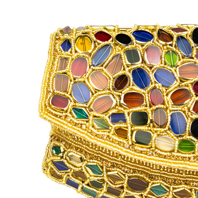 Gold Handcrafted Beaded Chain Handbags