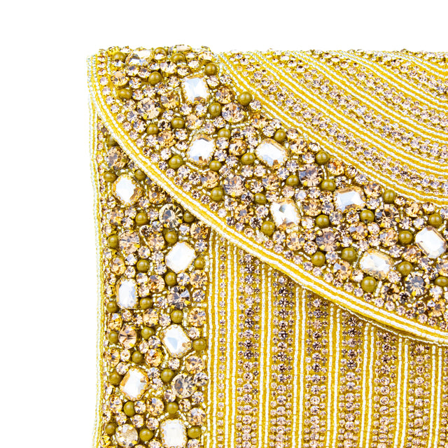 Gold Handcrafted Beaded Chain Handbags