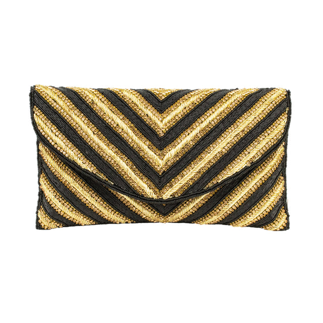 Black Gold Handcrafted Beaded Chain Handbags