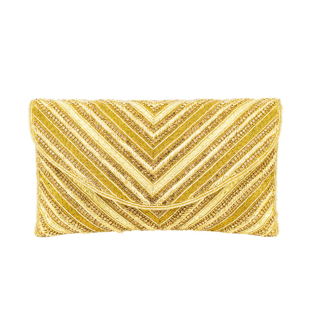 Gold Handcrafted Beaded Chain Handbags