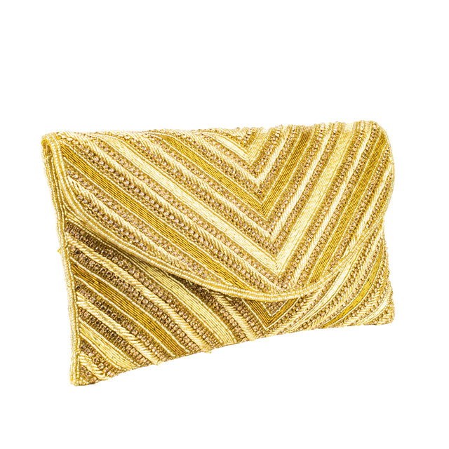 Gold Handcrafted Beaded Chain Handbags
