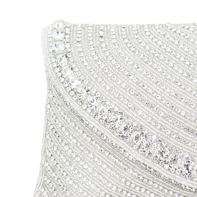 Silver Handcrafted Authentic Jute Crystal Embellished Handbags