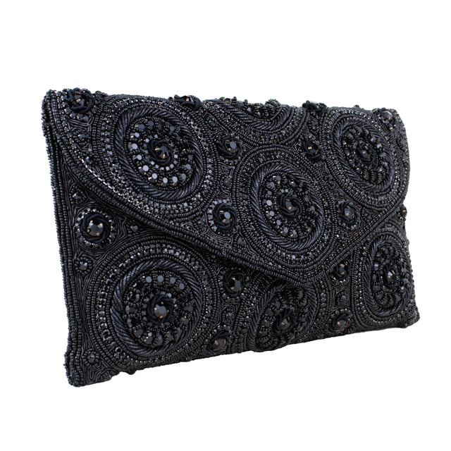 Black Handcrafted Beaded Chain Handbags