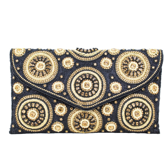 Black Gold Handcrafted Beaded Chain Handbags