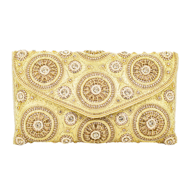 Gold Handcrafted Beaded Chain Handbags