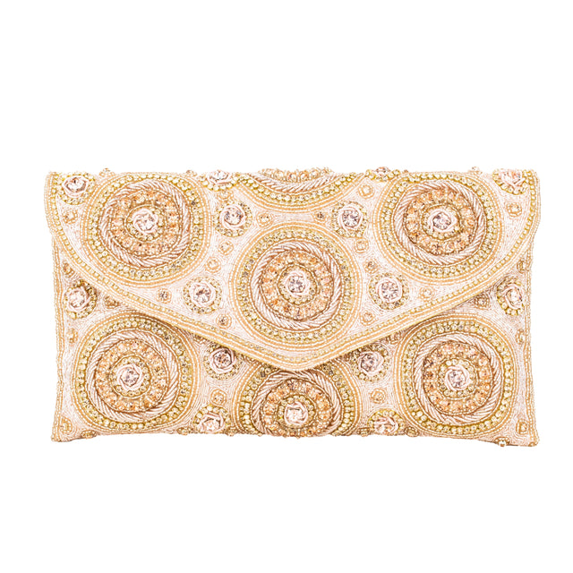 Rose Handcrafted Beads Work Beaded Chain Handbags