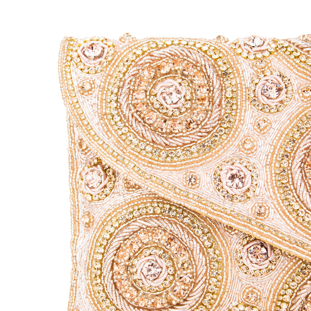 Rose Handcrafted Beads Work Beaded Chain Handbags