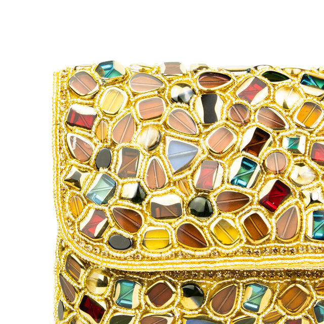 Gold Handcrafted Beaded Chain Handbags