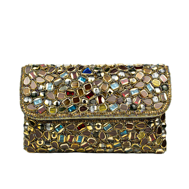 Grey Handcrafted Beaded Chain Handbags