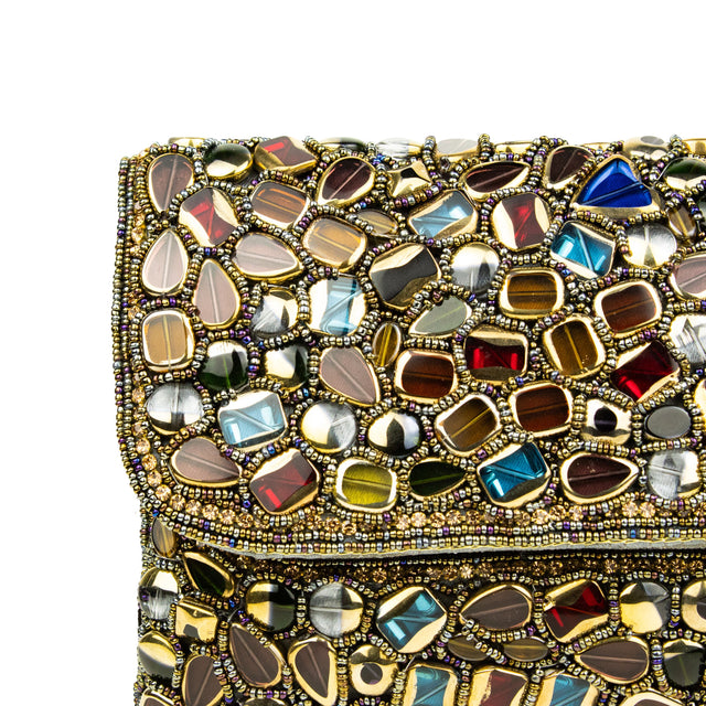 Grey Handcrafted Beaded Chain Handbags