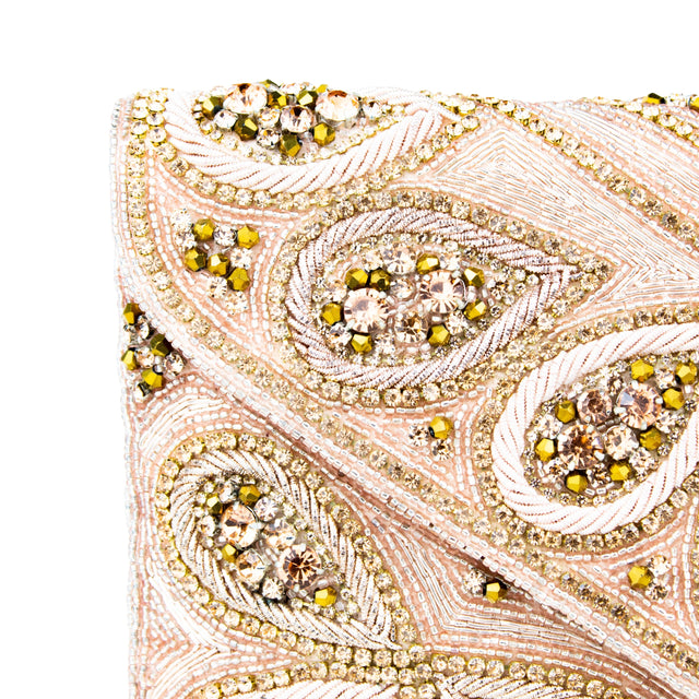 Rose Handcrafted Authentic Jute Crystal Embellished Handbags