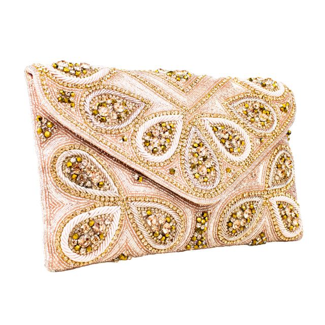 Rose Handcrafted Authentic Jute Crystal Embellished Handbags