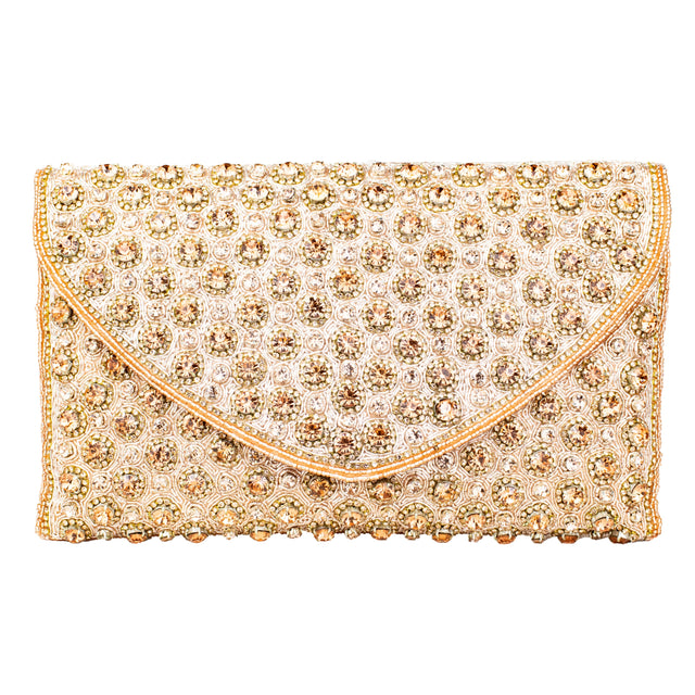 Rose Handcrafted Authentic Jute Crystal Embellished Handbags
