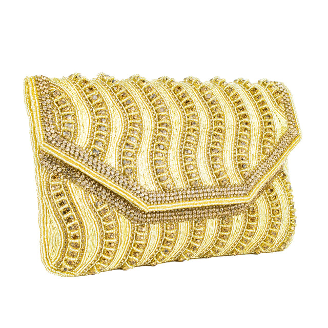 Gold Handcrafted Beaded Chain Handbags