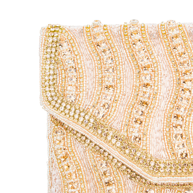 Rose Handcrafted Beads Work Beaded Chain Handbags