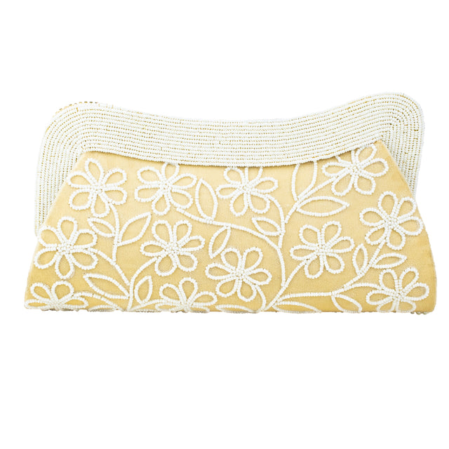Cream Multi Handcrafted  Beaded Chain Handbags