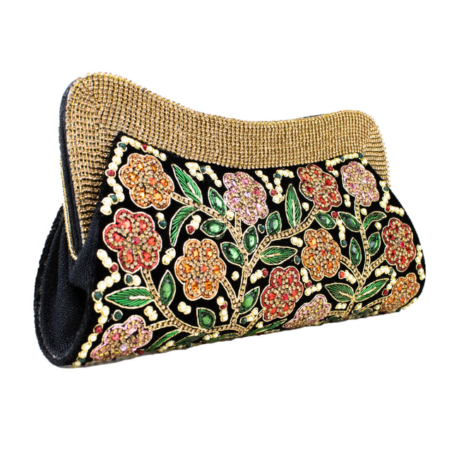 Gold Multi Handcrafted Beaded Chain Handbags