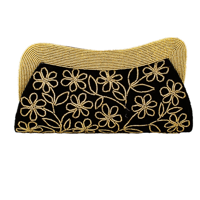 Gold Multi Handcrafted Beaded Chain Handbags