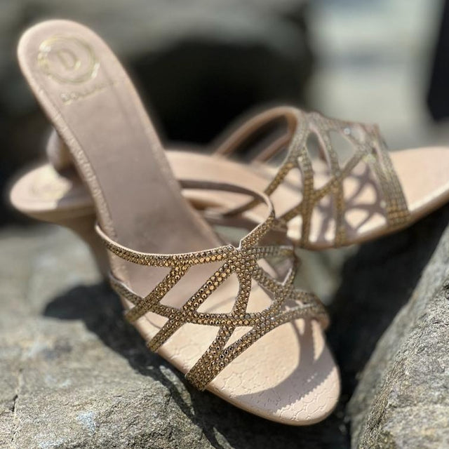 Maha Elegant Rose Pencil Heel Sandals