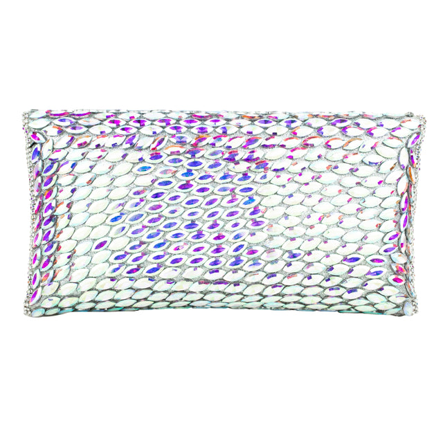 Silver Rainbow Handcrafted Beads Work Beaded Chain Handbags