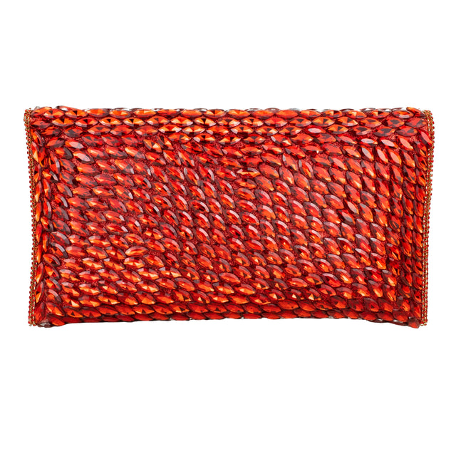 Red Handcrafted Beads Work Beaded Chain Handbags