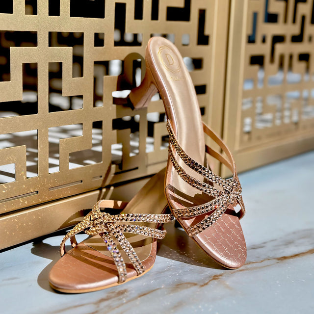 Nawal Minimalist Rose Pencil Heel Sandals