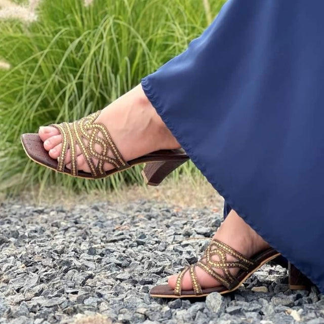 Samira Timeless Brown Block Heel Sandals