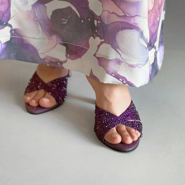 Noor Chic-casual Purple Flat Slippers