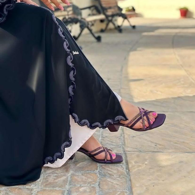 Huda Vibrant Purple Block Heel Sandals