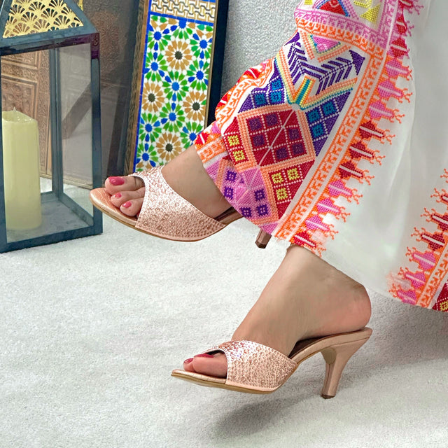 Zahra Opulent Rose Pencil Heel Sandals