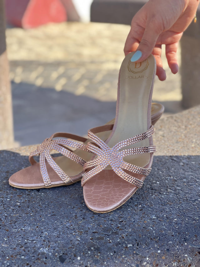 Sleek-modern Rose Pencil Heel Sandals