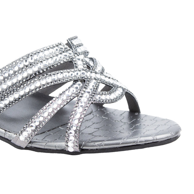 Nada Feminine-chic Grey Block Heel Sandals