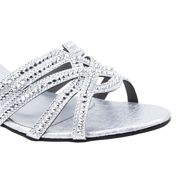 Nada Weekend-ready Silver Block Heel Sandals