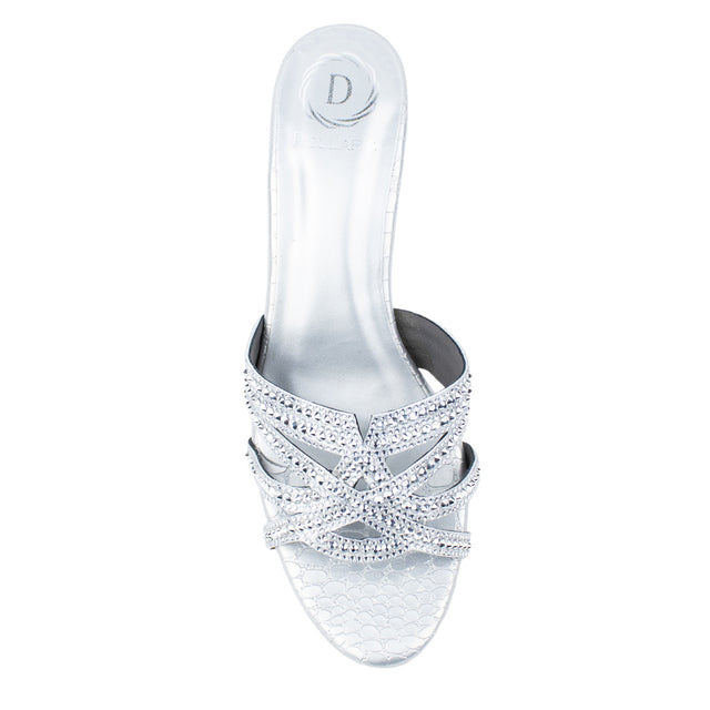 Nada Weekend-ready Silver Block Heel Sandals