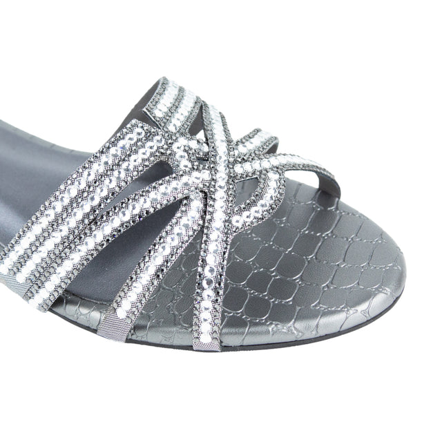 Nada Sleek Grey Flat Slippers