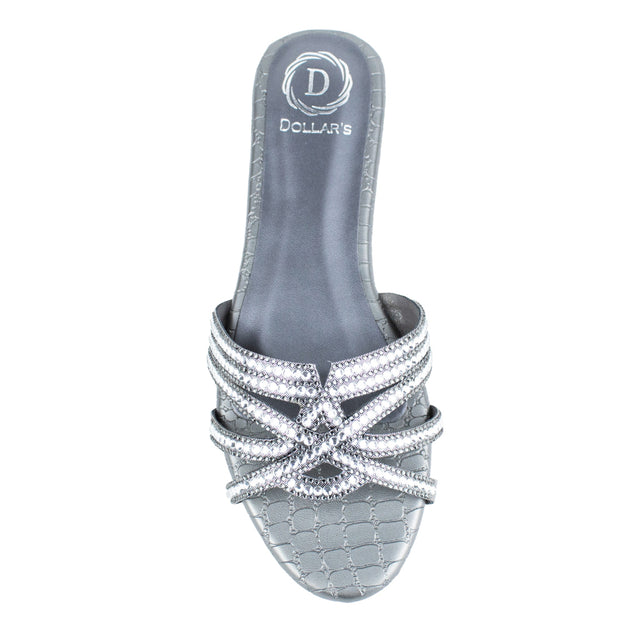 Nada Sleek Grey Flat Slippers