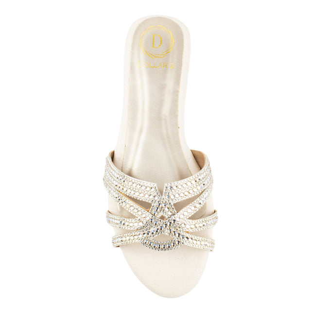 Nada Handmade Cream Flat Slippers