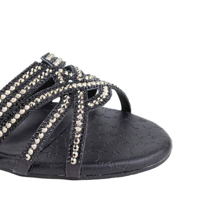 Nada Elegant Black Flat Slippers