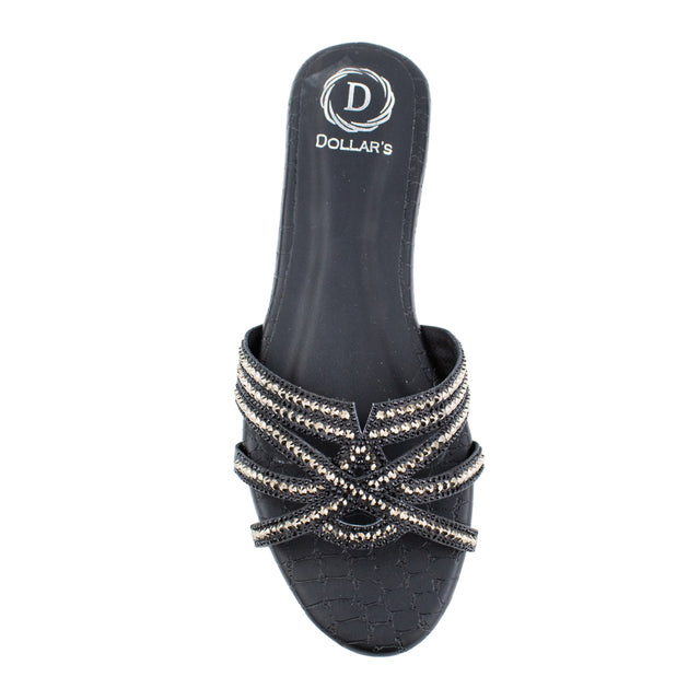 Nada Elegant Black Flat Slippers