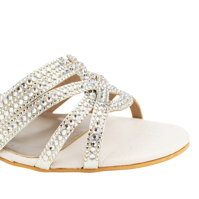Nada Classic Cream Block Heel Sandals