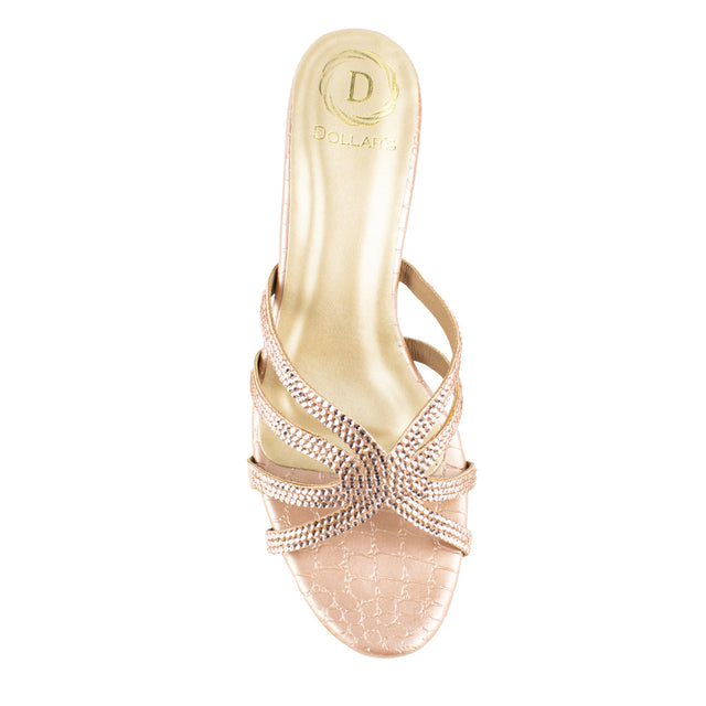 Sleek-modern Rose Pencil Heel Sandals