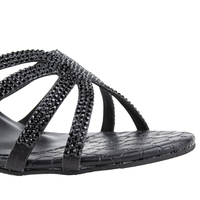 Luxurious Black Pencil Heel Sandals