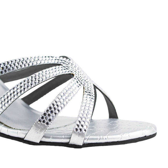 Captivating Silver Pencil Heel Sandals