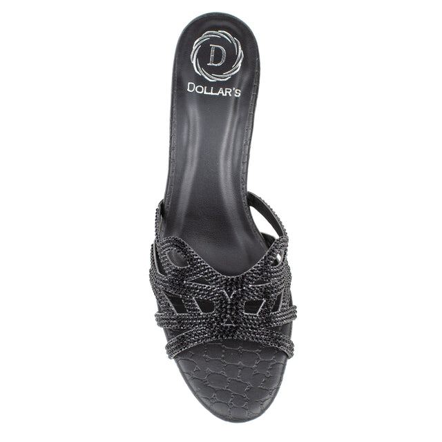 Leila Women Handcrafted Black Heel Sandals