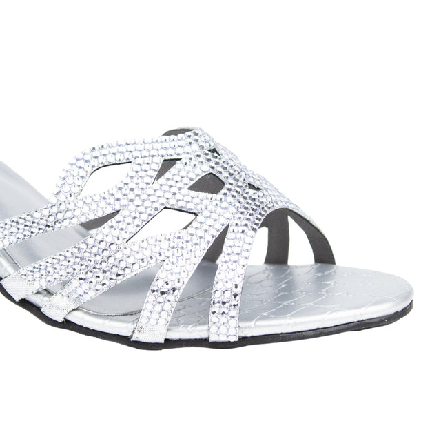 Leila Women Handcrafted Silver Heel Sandals