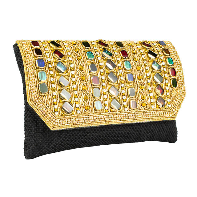 Handcrafted Black Crystal Purse