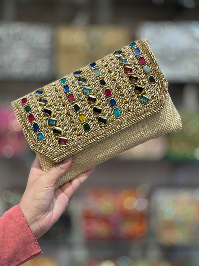 Handcrafted Gold Crystal Purse