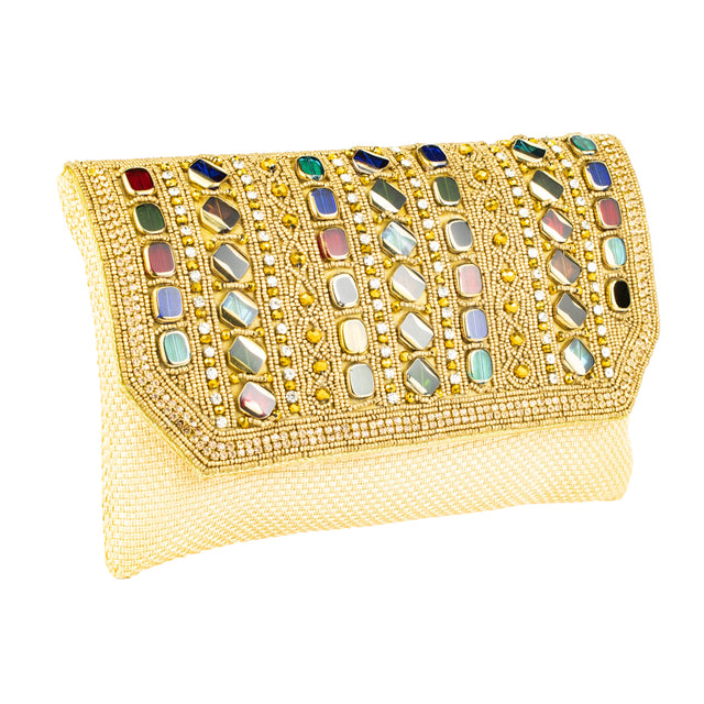 Handcrafted Gold Crystal Purse