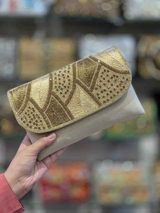 Handcrafted Gold Crystal Purse